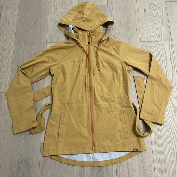 Prana Jackets & Blazers - Prana Eliza Jacket Women's Medium Rain Windbreaker Gold Belted Waterproof